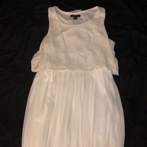 White lace top flowey bottom dress